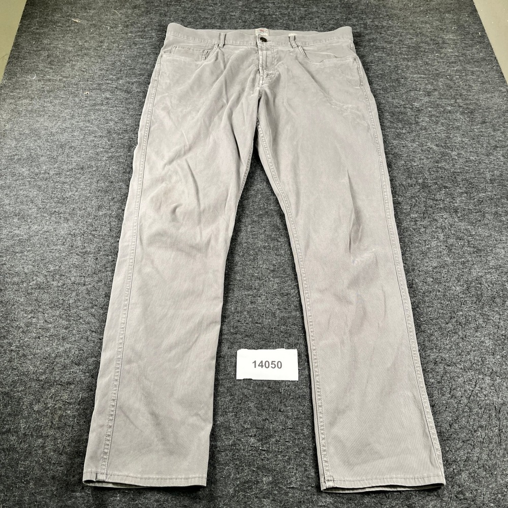Faherty Brand Chino Pants Mens 36 Light Gray Organic Cotton Travel Straight Leg